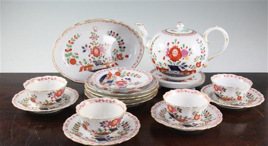 A Meissen Indianische Blumen pattern seventeen piece tea set, 20th century,